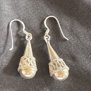 Sterling Silver earrings one in dangle shepherds, hook for pierced ears